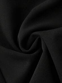 SHEIN LUNE Plus Solid Straight Leg Pants - Black - View 4