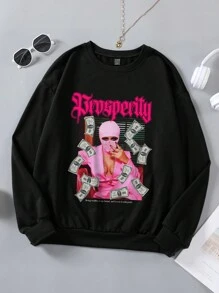 Slaydiva Casual Printed Round-Neck Casual Women's Long Sleeve Sweatshirt Autumn And Winter