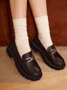 SheIn MOD Ladies' Thick Bottom Shoes - Brown - View 5