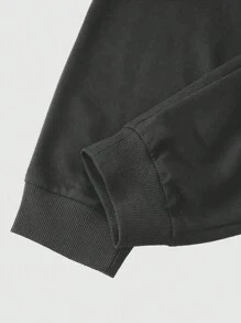 RueChic Men Letter Graphic Sweatshirt & Sweatpants - Dark Grey - View 4
