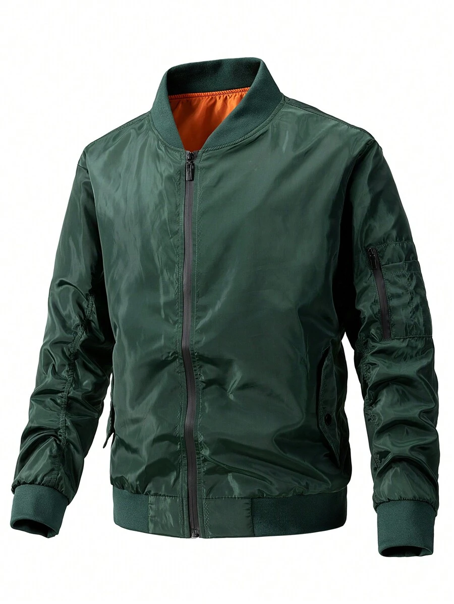 Manfinity Homme Men Plus Zip Up Bomber Jacket