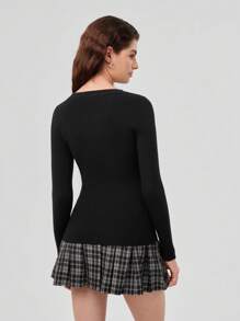 Forever 21 Solid Cut Out Front Ribbed Knit Sweater