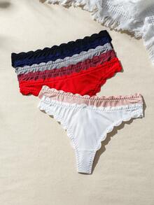 7pack Scallop Trim Panty - Multicolor - View 3