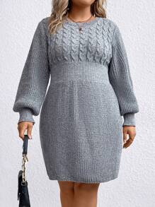 SHEIN Clasi 大碼毛衣裙 - 灰色 - 查看 1