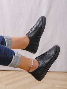 Zapatillas Negras Para Mujer - Negro - Ver 1