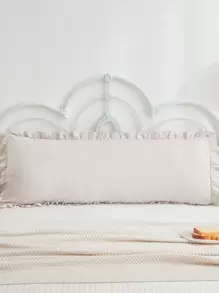 1个米色涤纶荷叶边枕套（不含枕芯），男女通用，四季皆宜 - 米色 - 查看 3