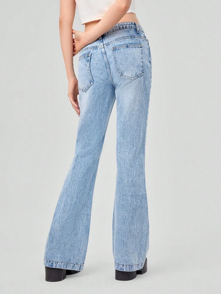 Ladies' Light Blue Flared Jeans
