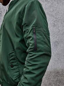 Manfinity Homme Men Plus Zip Up Bomber Jacket