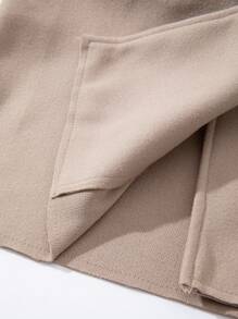 Lunelith SHEIN Lunessa Borg Collar Double Breasted Overcoat