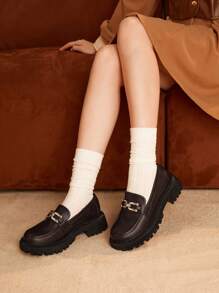 SheIn MOD Ladies' Thick Bottom Shoes - Brown - View 1