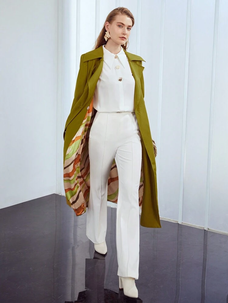BELTED VISCOSE TRENCH COAT