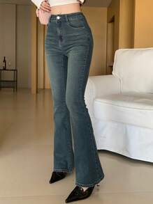 DAZY Jeans À Pattes Évasées unicolores