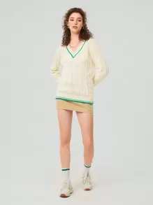 Forever 21 Women's Long Sleeve V-neck Pullover Sweater