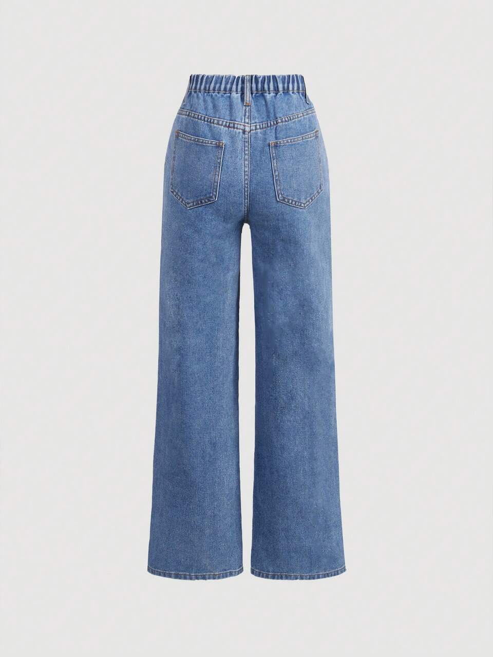 Tween Girls' Distressed Denim Pants With Elastic Waist And Casual Loose Fit