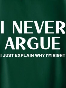 Men Slogan Graphic Kangaroo Pocket Drawstring Hoodie - Green - View 6