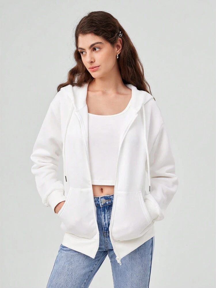 Women's Butterfly Print Hooded Sweatshirt With Drawstring