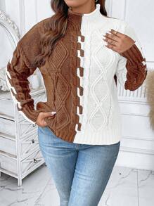 Calvaya Hơn Hai âm Cổ giả Thả vai Áo len - Nhiều màu - Xem 3