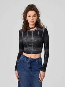 Forever 21 女復古修身短版 T 卹