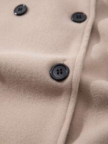 Lunelith SHEIN Lunessa Borg Collar Double Breasted Overcoat