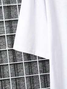 Men Slogan & Cartoon Graphic Tee - White - View 9