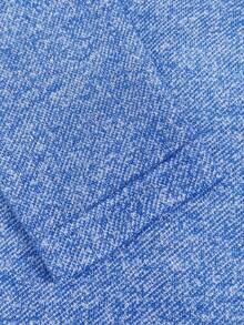 Men Single Breasted Pocket Patched Blazer - Blue - View 3