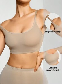 SHAPORA Top de tirantes faja unicolor - Albaricoque - Ver 1