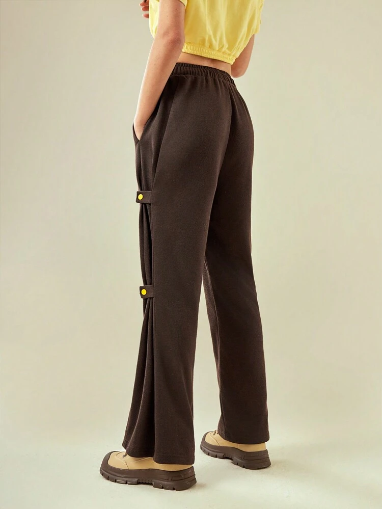 Letter Graphic Drawstring Waist Outdoor Sweatpants