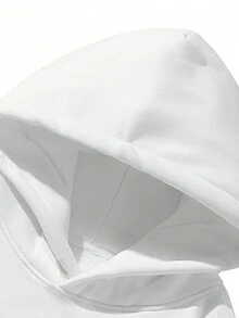 GENTILAND Áo nỉ trùm đầu in chữ và cây thông Noel cỡ lớn cho nam - trắng - Xem 5