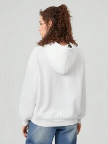 Forever 21 Sudadera Con Capucha Con Cordón Impreso De Motocicleta Para Mujer - Blanco - Ver 2