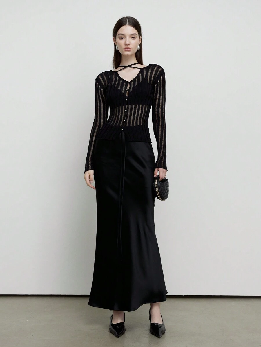 Falda sirena unicolor - Negro - Ver 1