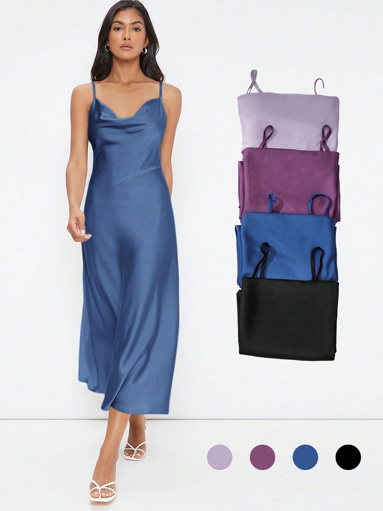 Cowl neck slip dress
