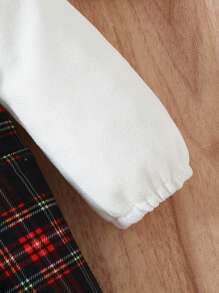 Baby Boy Tartan Print 2 In 1 Pinafore Romper - White - View 6