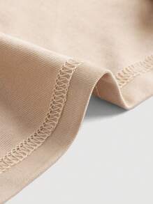 SHEIN MOD Solid Ruched Wide Straps Top - Khaki - View 3