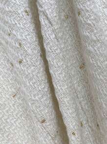 SHEIN Privé 撞色滾邊雙排釦西裝外套 - 白色 - 查看 7