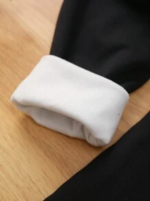 Cô gái Tween In Sao Lót nhiệt Xà cạp - màu đen - Xem 4