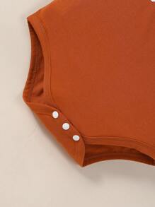 SHEIN 男嬰字母圖案連身背心&動物印花長褲&帽