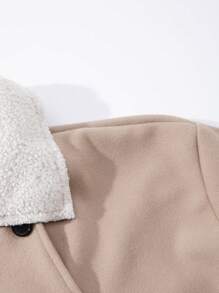 Lunelith SHEIN Lunessa Borg Collar Double Breasted Overcoat