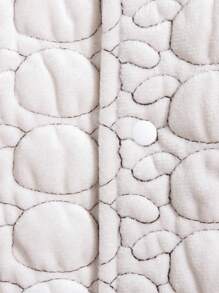 SHEIN Baby Girl Dog Embossed Contrast Trim Bomber Quilted Coat