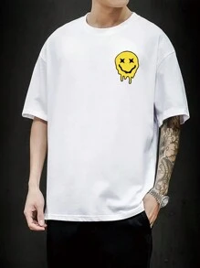 Men Slogan & Cartoon Graphic Tee - White - View 2