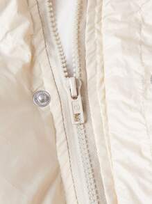 Manfinity VCAY Men's Snap Button Zipper Hooded Oversized Puffer Vest Coat