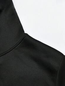 Manfinity Homme Nam Con hươu & Đồ họa Chữ cái Thả vai Hoodie - màu đen - Xem 5