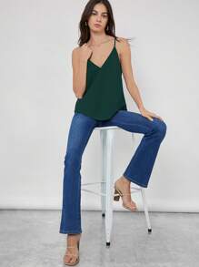 BizChic Solid Cami Top Workwear - Dark Green - View 3