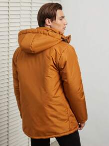 RueChic Homme Doudoune Zippé À Bouton À Capuche