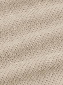 SHEIN MOD Nút phía trước Áo phông Crop - màu đen - Xem 5