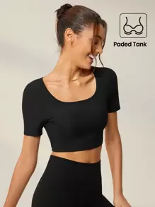 Lifespree Solid Crop Sports Tee