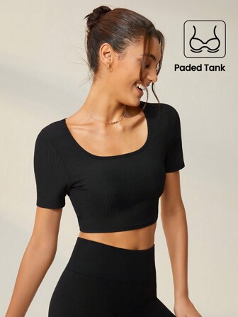 Lifespree 素色短款運動T恤