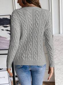 EMERY ROSE Jersey tejido de cable de hombros caídos