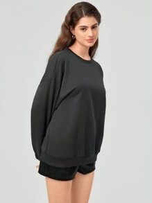 Forever 21 Women'S Letter Guitar Print Drop Shoulder Sweatshirt - Grey - View 4