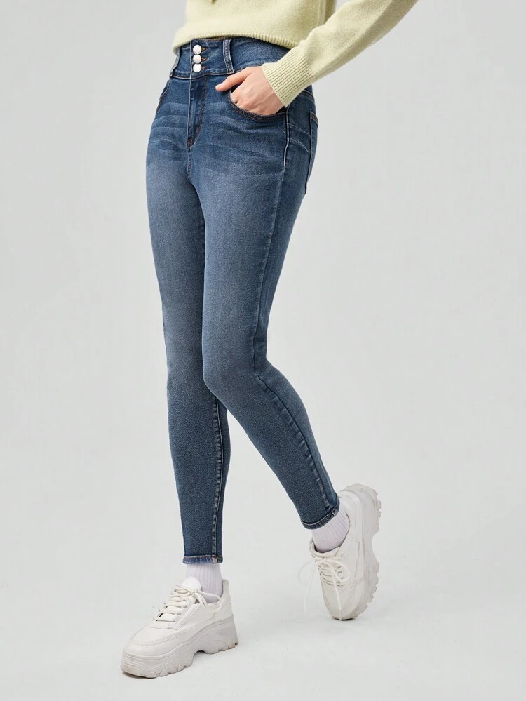 High Waist Slim Fit Jeans