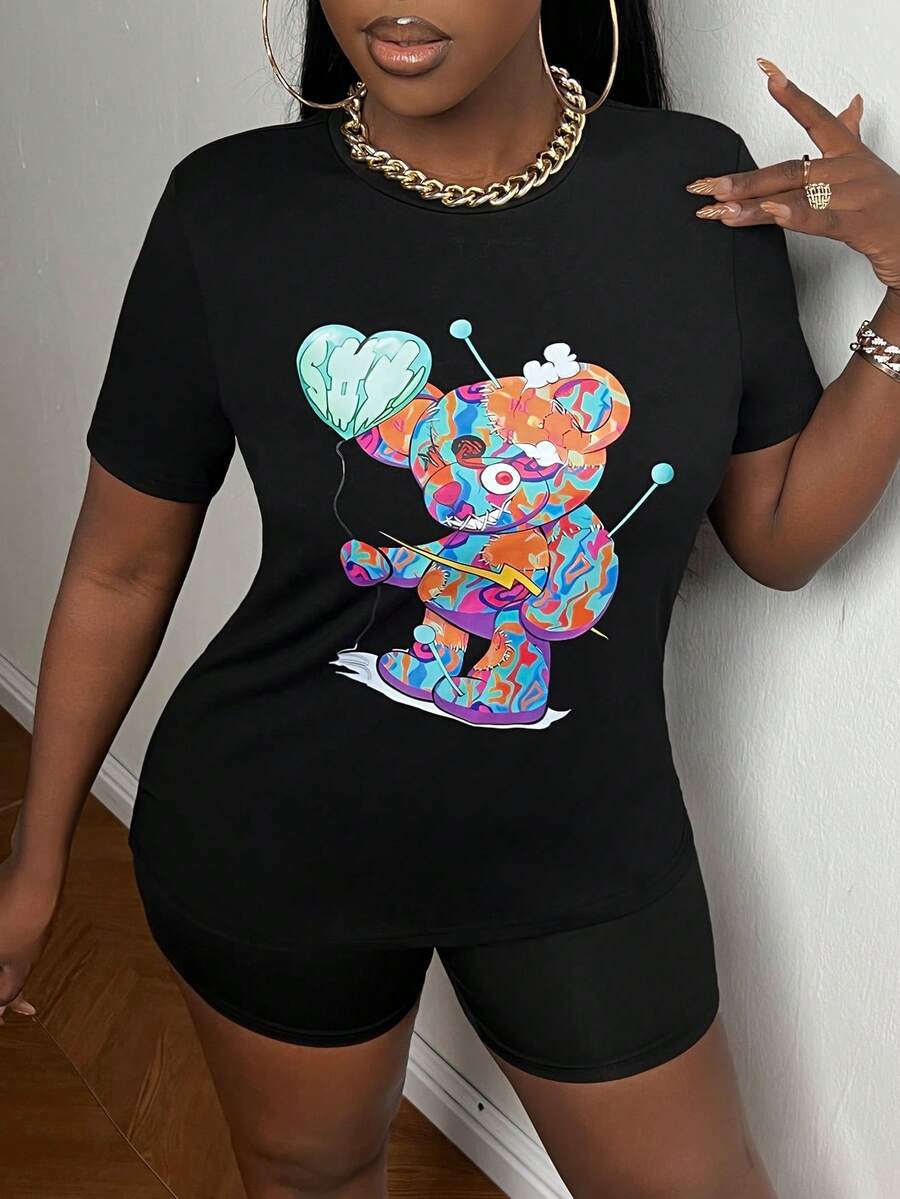 Slaydiva 小熊印花兩件套